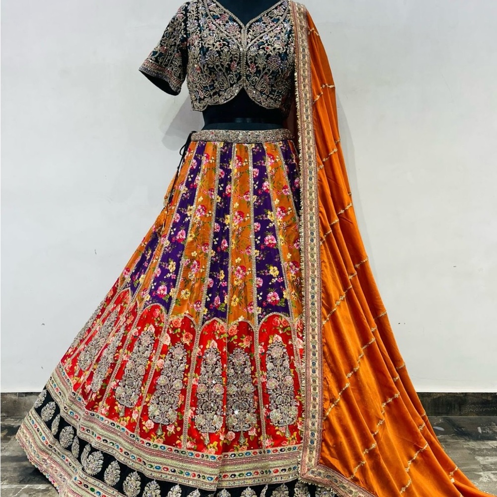 Beautiful bridal Banarasi silk lehenga